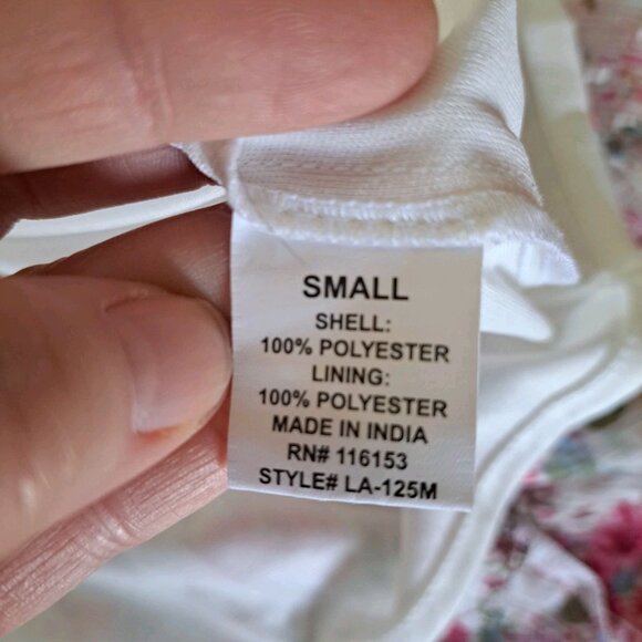 Vintage Laura Ashley Women's Small Knee Length Floral Dress Swiss Dot Baby Doll - Picture 11 of 11